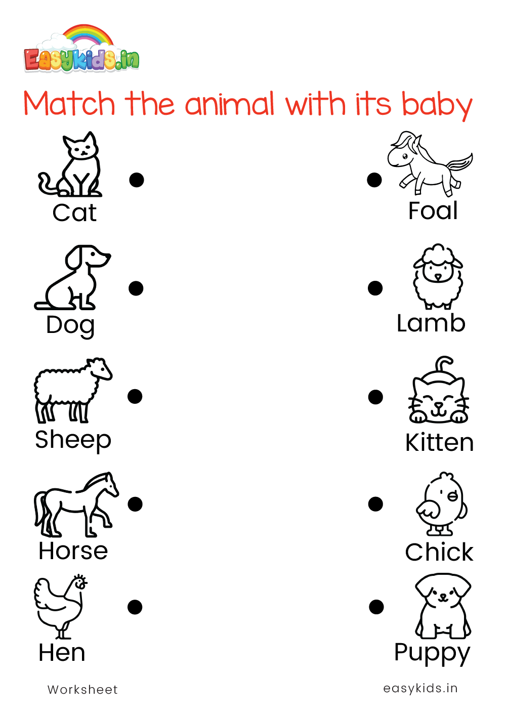 match animals to their babies