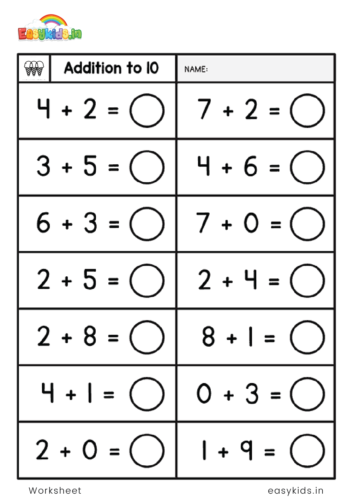 Single digit sum worksheet