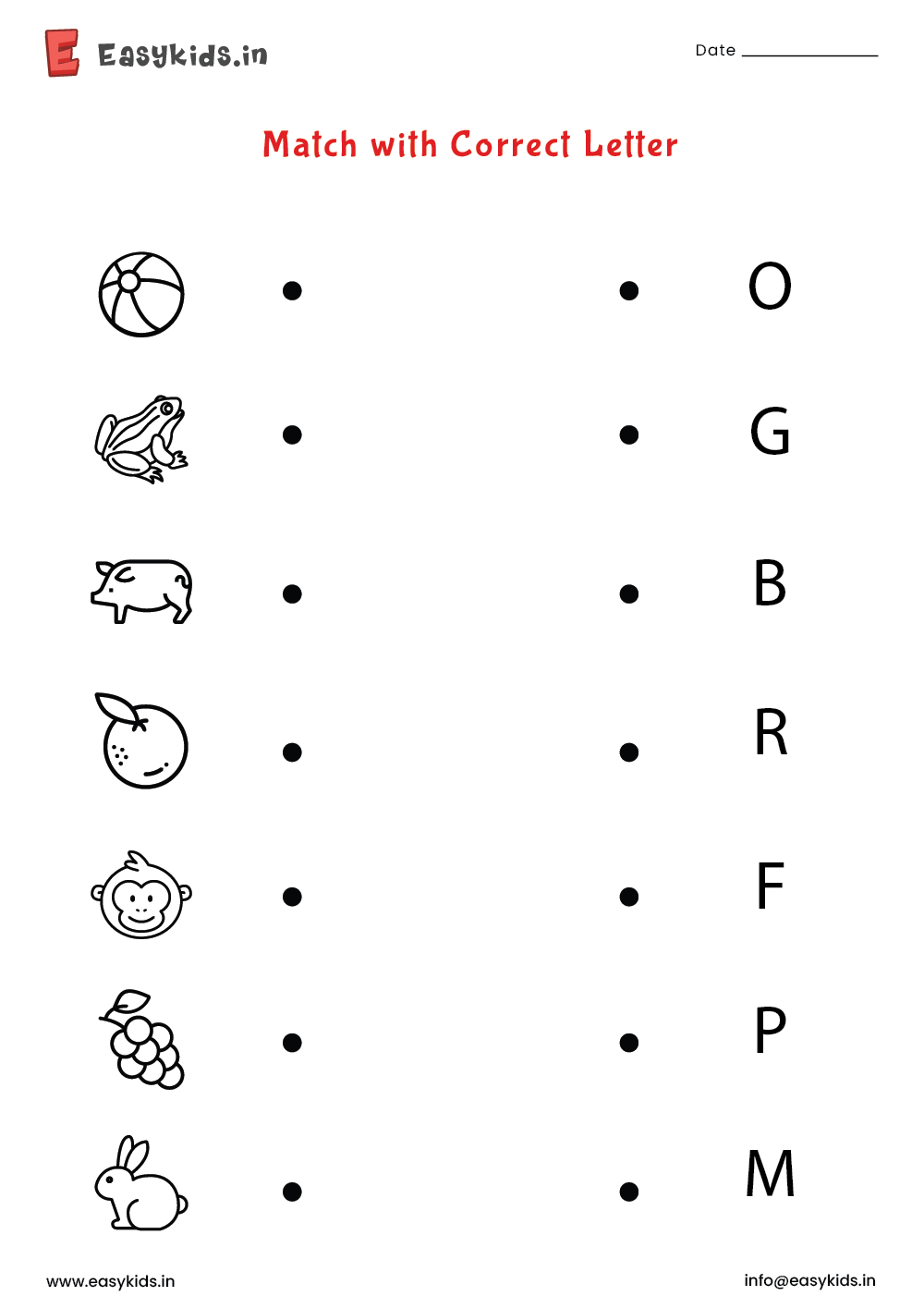 Match the Correct Alphabet worksheet