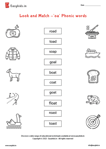 Look and Match oa Phonic words