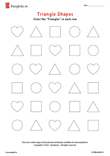 Color the triangles in each row