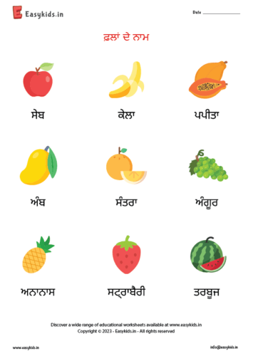 Fruits name 1