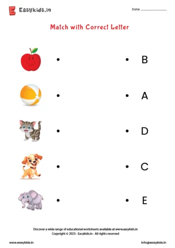 alphabet and pictures matching - capital