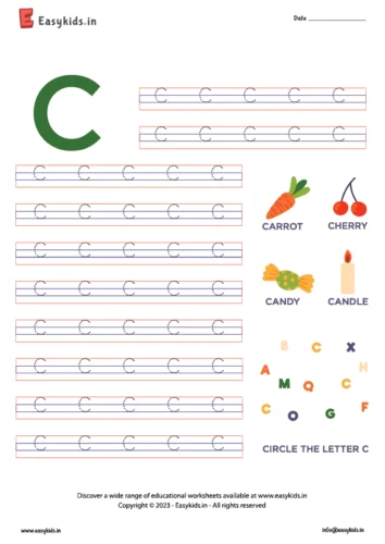 alphabet c worksheet - capital