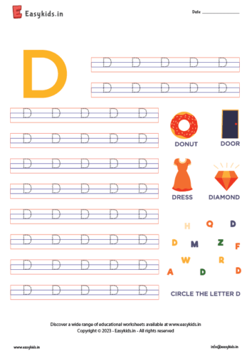 alphabet d worksheet - capital