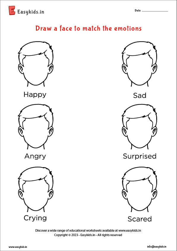 Draw a face to match the emotions