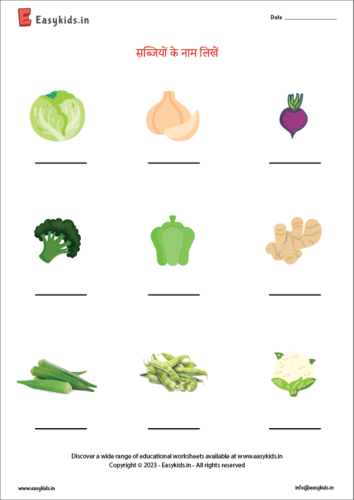 Name vegetables in hindi