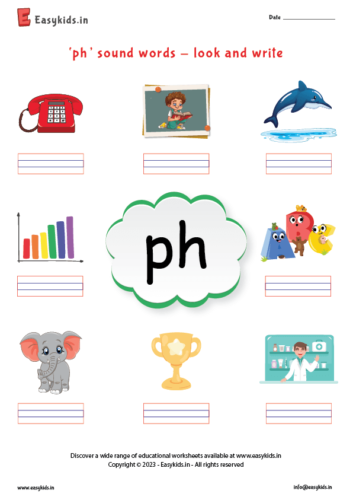 ph sound words - look and write