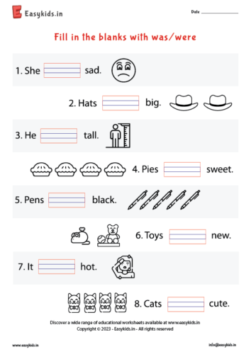 worksheet using was and were