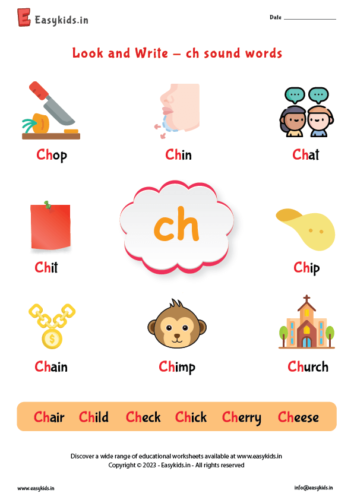 ch words - reading worksheet