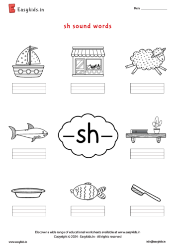 sh sound words – free worksheet