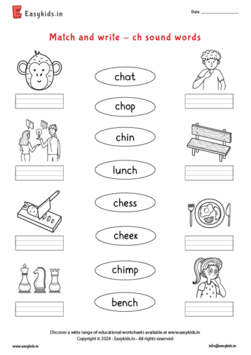 Match and write – words with sound ch