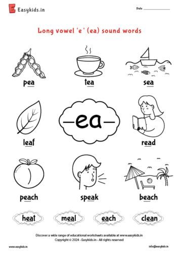 words with the e sound – ea sound words