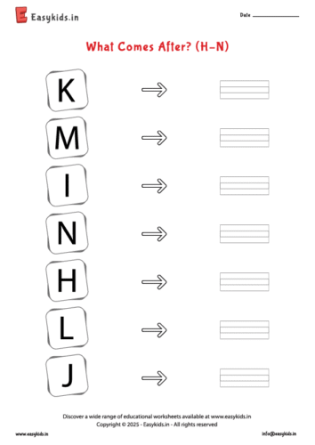 What comes After worksheet (H – N)