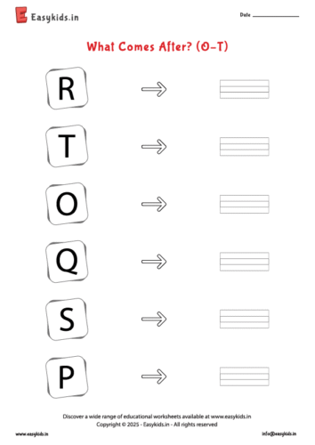 What comes After worksheet (O – T)