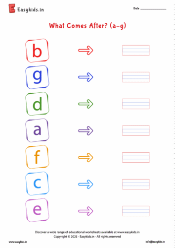 what comes after alphabet worksheets (a – f)