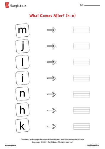 what comes after h to n worksheet