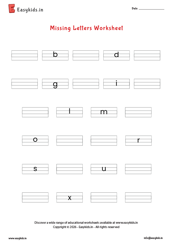 missing letters worksheet