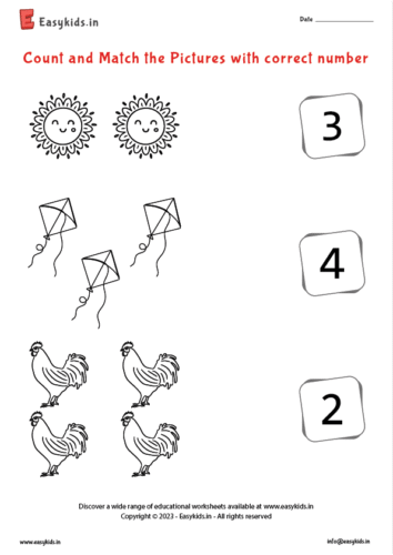 Kindergarten Counting Worksheet – Count and Match