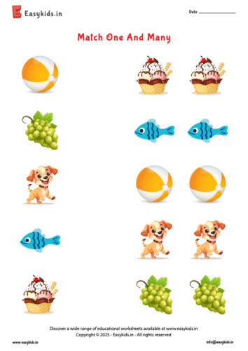 Matching Worksheet – One and Many