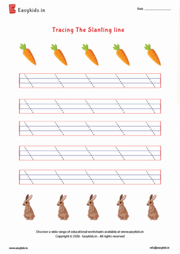 Pre Nursery Tracing Worksheets - Slanting Lines