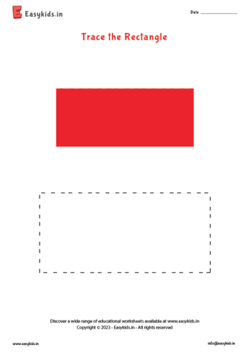 Preschool Coloring Worksheet- Trace the Rectangle
