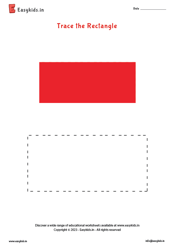Preschool Coloring Worksheet- Trace the Rectangle