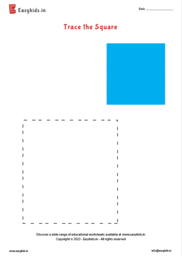 Preschool Coloring Worksheet- Trace the Square