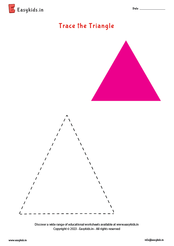 Preschool Coloring Worksheet- Trace the Triangle