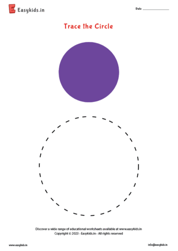 Preschool Coloring Worksheet- Trace the circle