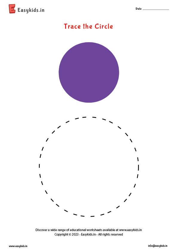 Preschool Coloring Worksheet- Trace the circle