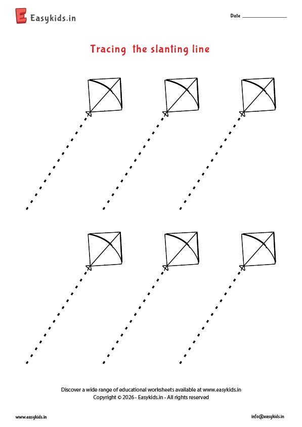 Preschool Tracing Worksheets - Slanting Lines