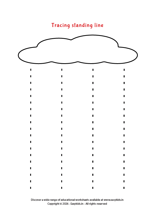 Preschool Tracing Worksheets - Standing Lines
