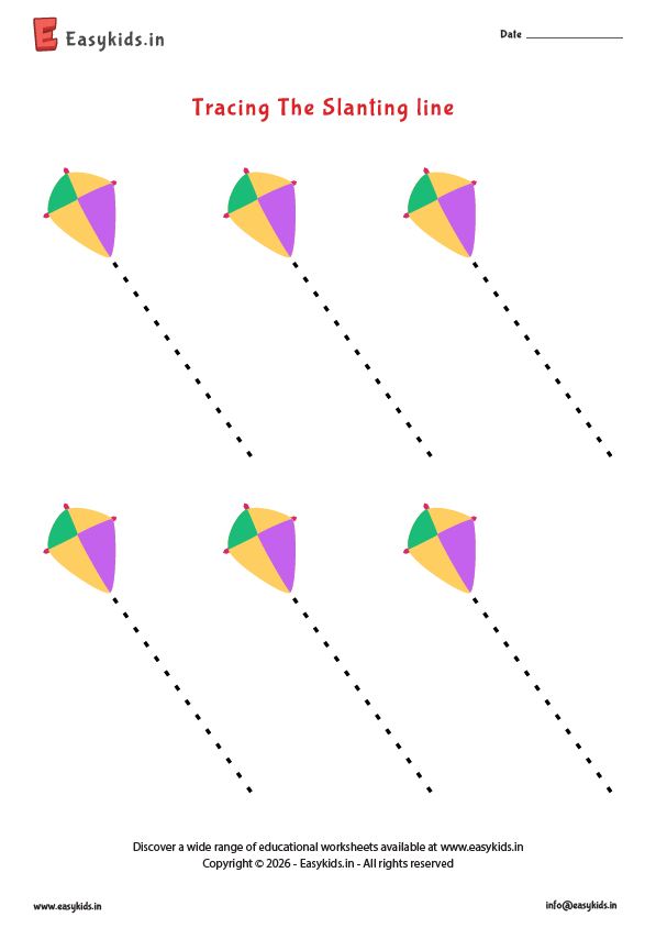 Tracing Pages for Preschool - Slanting Lines