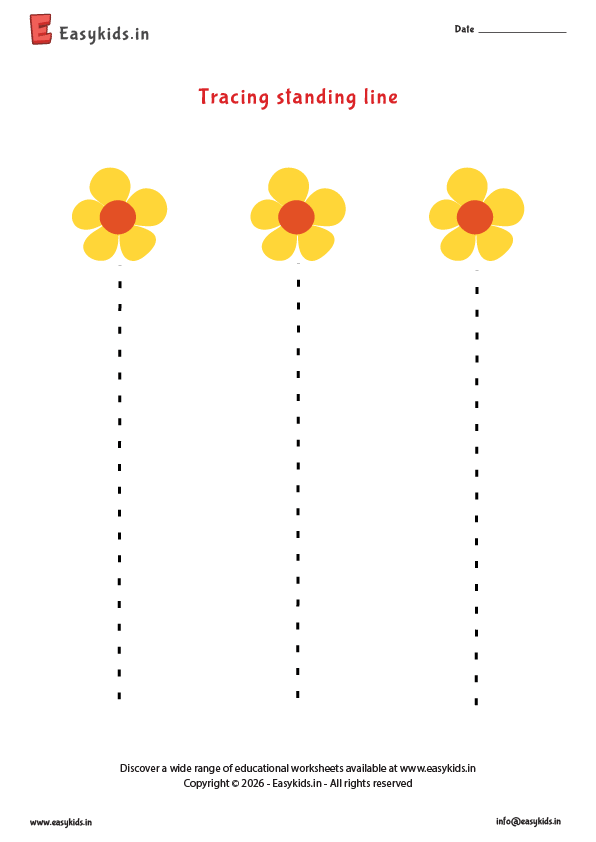 Tracing Pages for Preschool - Standing Lines